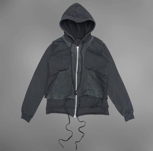 rick owens slab multi-layered hoodie