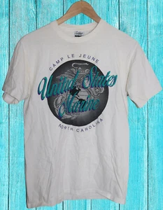 CAMISETA VINTAGE AÑOS 90 MARINES ESTADOS UNIDOS CAMPAMENTO MEDIANO LE JEUNE NORTH CAROLINA  - Imagen 1 de 12
