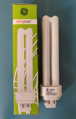 GENERAL ELETTRIC - LONG LAST BIAX D/E 18W G24q-2 1200 Lumen GE 4pin - classe B - Immagine 1 di 4