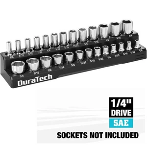 DURATECH Magnetic Socket Organizer 1/4" Drive SAE Socket Holder Socket Tray NEW - Picture 1 of 9