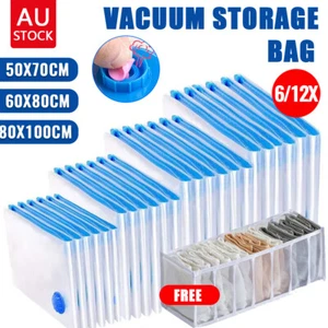 Vacuum Storage Bags Space Saver Seal Compressing For Clothes Quilts Jumbo + Gift - Picture 1 of 23