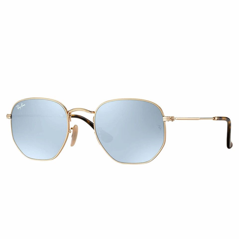 Ray-Ban RB3548N 001/30 51-21 Hexagonal Sunglasses - Gold/Silver Flash