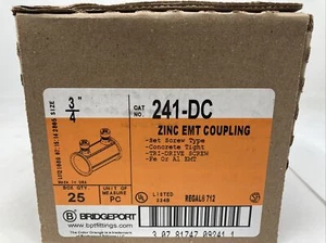 Bridgeport 241-DC Zinc EMT Coupling (Box of 25) - Picture 1 of 3