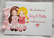 PERSONALISED GIRLS  SISTERS BFF TWINS - MEMORY SCRAPBOOK ALBUM / ANY OCCASION