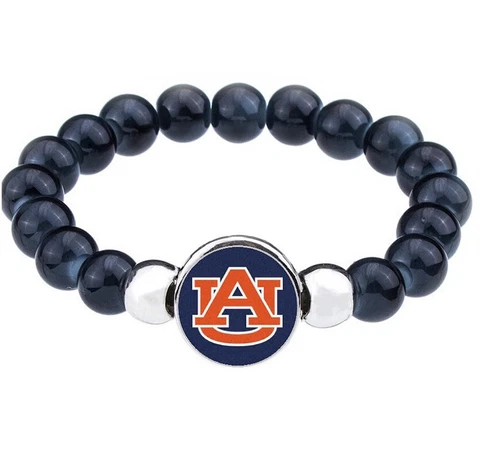 AU Auburn Tigers Womens Mens Black Bead Chain Bracelet Gift D1 Cover