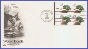 USA3 #2484 U/A ARTCRAFT FDC BKLT4 Wood Duck black denomination - Picture 1 of 1