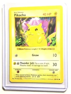 PIKACHU - 58/102 - Juego Base Shadowless - Tarjeta Pokemon - EXCELENTE / CASI NUEVO - Imagen 1 de 1