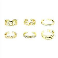 6Pcs/Set Jewelry Silver/Gold/Rose Gold Toe Rings Women Rings Gifts S05