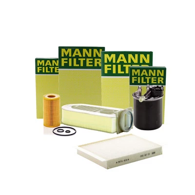 Mann-Filter Air Cabin Fuel Engine Oil Filter Kit For Mercedes-Benz ML250 - Image 1 of 2