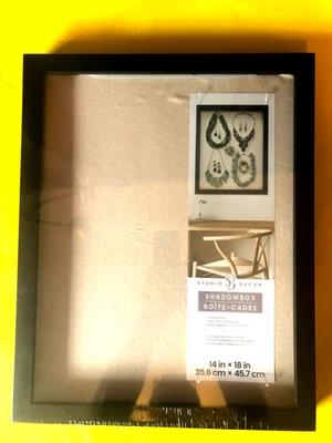 Marco de fotos caja de sombras negro con bisagras de 14" x 18" ~ carga frontal Foto 1 de 3