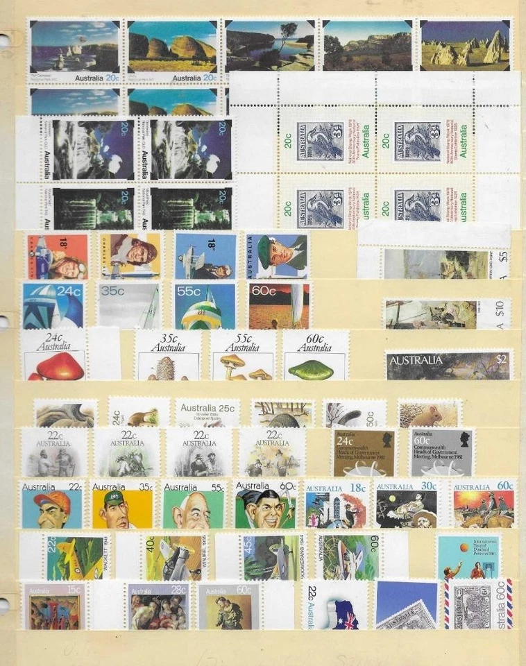 Lote 59 estampillas de Australia como nuevas nunca montadas (los números #577 y #579 están usadas) Foto 1 de 1