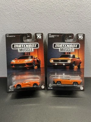 NEW MATCHBOX Muscle 70th Anniversary Camaro & Corvette Orange HTF - Image 1 of 2
