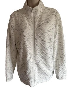 T by Talbots Stay Warm Winter Zip Jacke weiß schwarz Akzentband Kragen gefüttert L - Bild 1 von 14