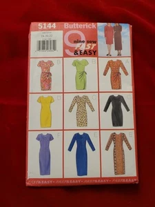 Vestido Vintage Butterick Tappered Tie Plisado Patrón 5144 Talla 18-22 Envío Gratis - Imagen 1 de 2