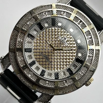 Reloj Ice King Hombre Esfera Grande 51mm Ice Bling Moda Tono Plateado BATERÍA NUEVA 8" Foto 1 de 4