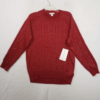 Suéter Athleta Crossroads Crew para Mujer Medio Rojo Metálico Mezcla Merino Nuevo con Etiquetas Foto 1 de 4