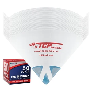 50 Pk Paint Strainers, Ultra-Fine 125 Micron Mesh Cone Filter Tips, Strain Auto - Picture 1 of 5