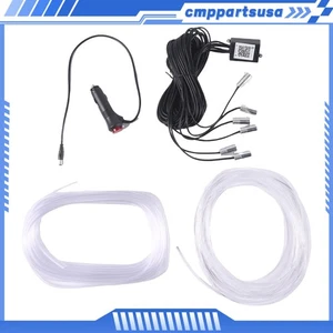 8m 6 En 1 Luces Tiras Led Rgb Luz Interior Auto Fibra Optica - Picture 1 of 8