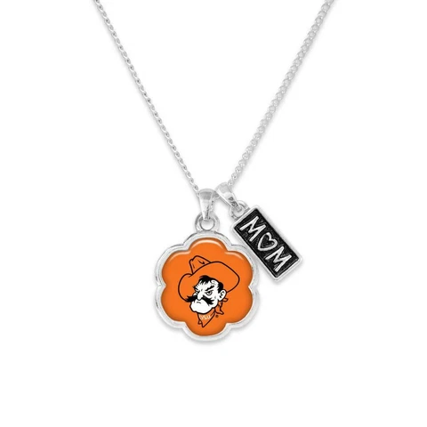 Oklahoma State Cowboys Mom Hazel Silver Chain Flower Necklace Jewelry Gift OSU Cover
