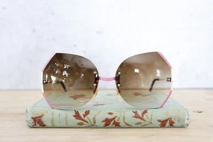 Vintage 2000s Y2K Rimless Butterfly Sunglasses NOS Whimsigoth Fairy 90s Mcbling - Picture 1 of 8