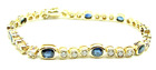 Damen Diamant Saphir Tennis Armband 750 Gold 18 Karat Goldarmband  Länge 17,5 cm