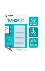 4pk Velcro HANGables Removable Wall Fasteners Hanger Picture Decor White 95182 - Picture 1 of 4