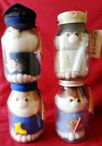 Diane Gifts, Inc. Bambole di peluche in barattoli di vetro (collezione di 4 barattoli vintage). - Foto 1 di 9