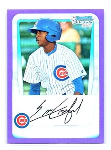 2011 Bowman Chrome #BCP71 Evan Crawford 1st Bowman Purple Refractor 696/700 - - Picture 1 of 2