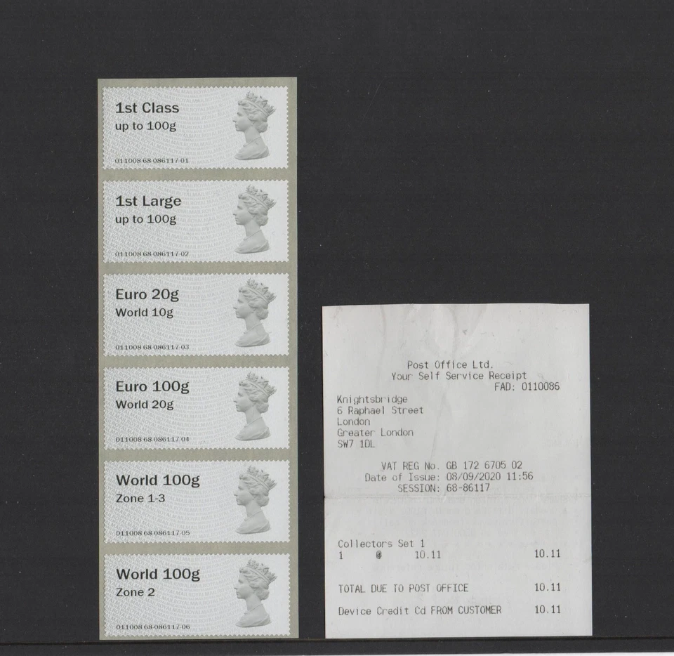 MACHIN  R20YAL  Zone  VALUES  Collector Strip  KNIGHTSBRIDGE POST GO  -  SCARCE - Image 1 of 1