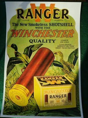 Póster publicitario Winchester Ranger Shot Shells obra de arte de Lynn Bogue Hunt Foto 1 de 4