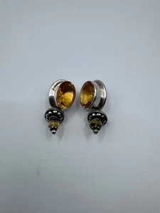 AMY KAHN RUSSELL AKR STERLING SILVER Citrine Drop Earrings - Picture 1 of 3