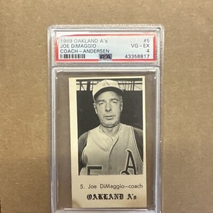 1969 Oakland A's Andersen #5 Joe DiMAGGIO Coach PSA 4 Jack in Box