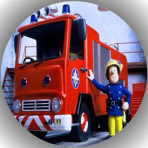 Tortenaufleger Geburtstag Party Tortenbild Fondant  Oblate Feuerwehrmann Sam P18 - Bild 1 von 1