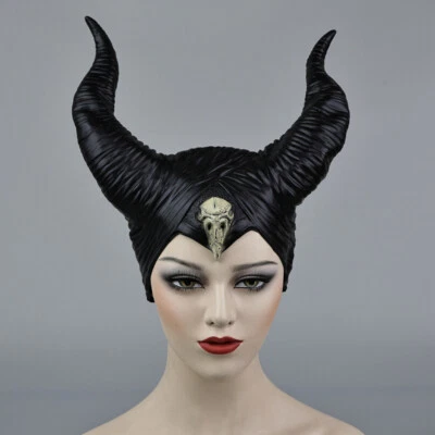 2019 Maleficent 2 Hat Deluxe Horns Evil Black Queen Headpiece Halloween Prop New - Image 1 of 4