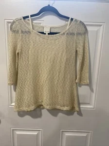 ella moss kids girls beige sweater sz 12 - Picture 1 of 11
