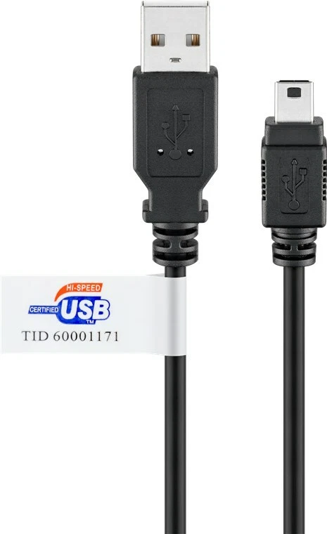 USB 2.0 Hi-Speed Kabel USB Zertifikat, (Typ A)/Mini-Stecker (Typ B, 5-Pin)1,8-3m - Bild 1 von 1