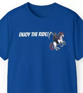 Reaper riding Unicorn Funny Tshirt - Picture 1 of 19