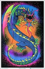 Fire Breathing Dragon - Blacklight Flocked Poster 23-by-35 Inches