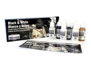 Juego de pinturas y accesorios Vallejo VLJ-70151 en blanco y negro - Imagen 1 de 2