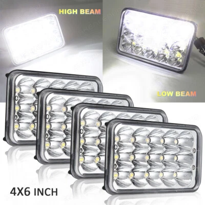 4pcs 4x6" inch LED Projector Headlights for O-ldsmobile Delta 88 1977-1991 - Image 1 of 4