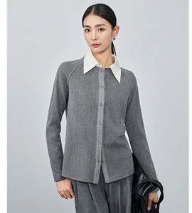 Cárdigan de punto para mujer otoño nuevo cuello redondo botón suéter manga larga Prendas para el torso - Imagen 1 de 14