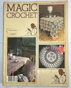 1982 MAGIC CROCHET # 17 Tricot Selection 22 Patterns Curtains Bedspread + France - Imagen 1 de 6