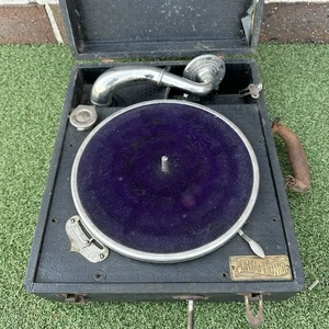Antique Hand Crank Portaphonic Turntable Record Player Chicago - Picture 1 of 7