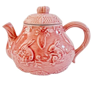 Bordallo Pinheiro Rabbit Pink Teapot - Picture 1 of 9
