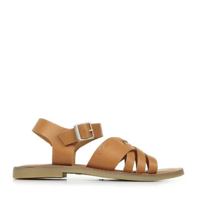 Sandales Nu Pieds Kickers femme Kick Ladora Camel Cuir A boucles - Photo 1/4