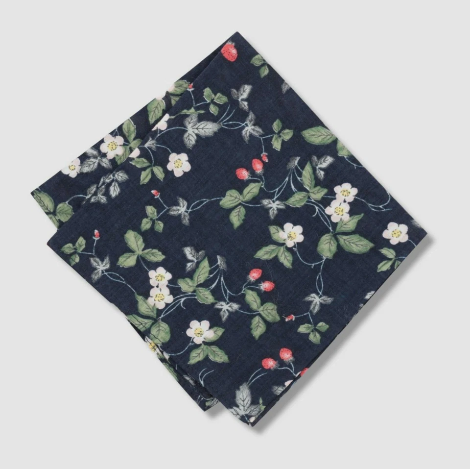 Pañuelo cuadrado de bolsillo de algodón con estampado de vid Tegla azul Bar III para hombre $32 Foto 1 de 1