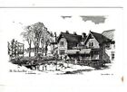 Ashbourne, Derbyshire - The New Inns Hotel Drawing B&W Postcard*
