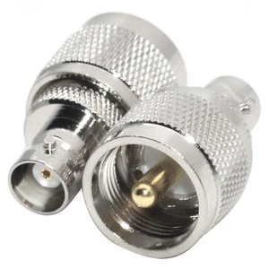 2* New BNC Female to UHF Male RF Adapter Replacement For PL-259 Converter - Zdjęcie 1 z 14