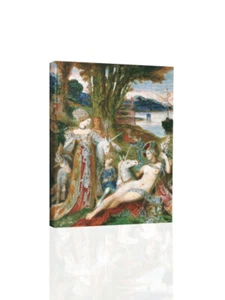 The Unicorns - Gustave Moreau - CANVAS OR PRINT WALL ART - Picture 1 of 2