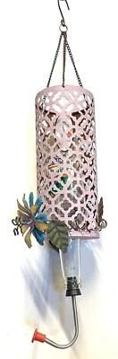 B.Y.O.B. "Alimentador floral púrpura brillante para pájaros colibrí metal vista al atardecer 21x4""" Foto 1 de 4